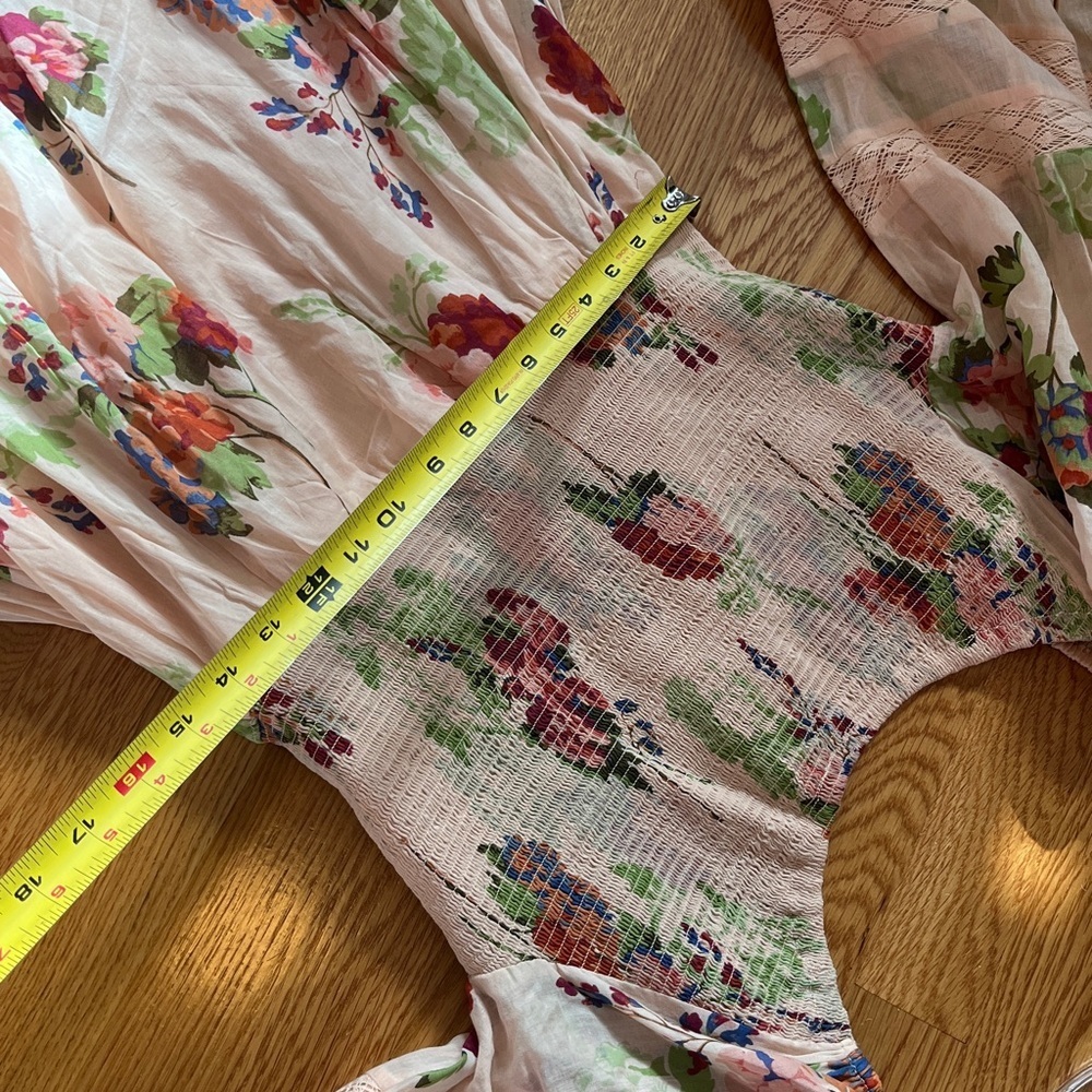 Free People Morning Glory Floral Smocked Maxi Dress Size XL NWT - Picture 9 of 11